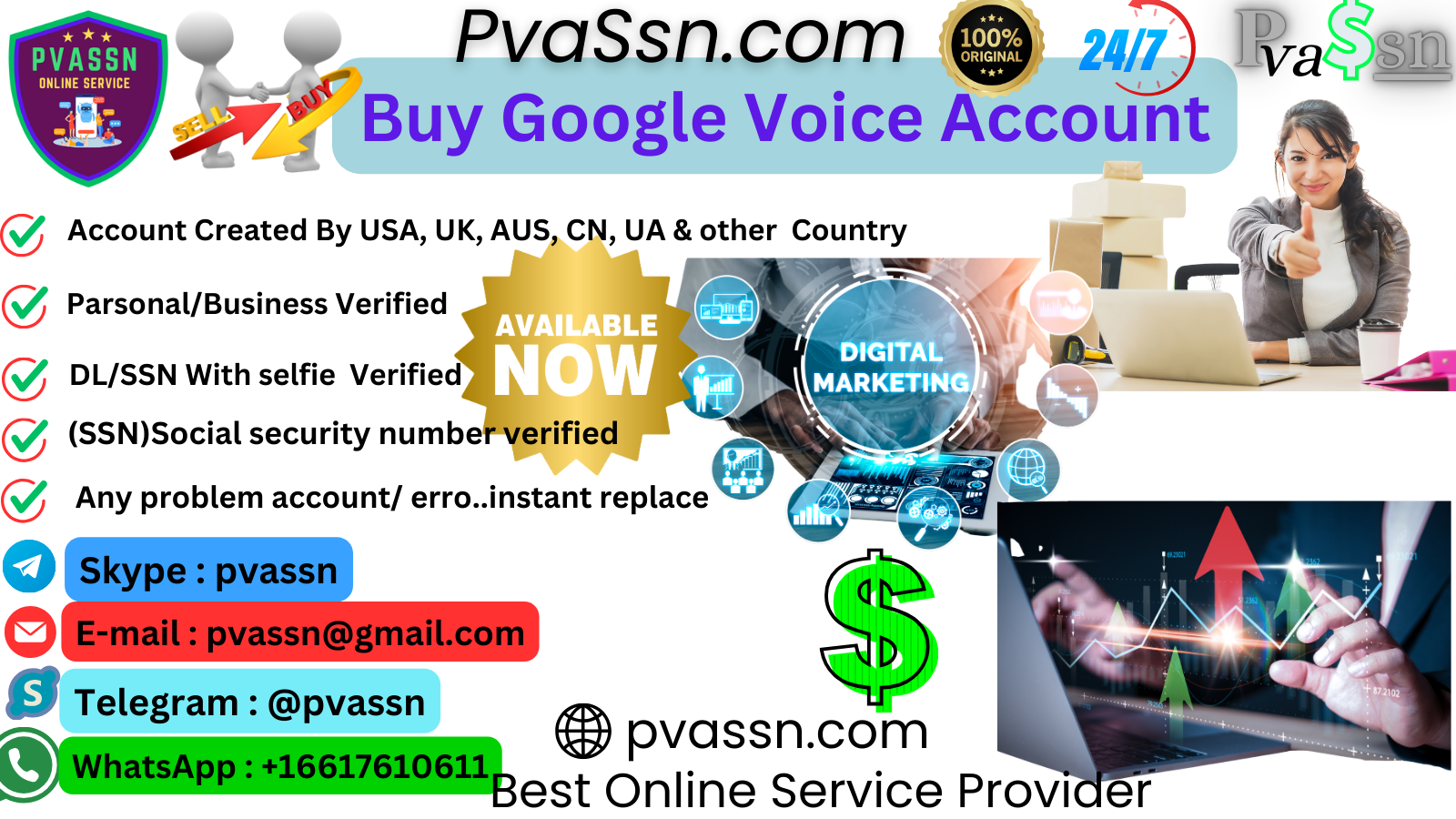 Buy Google Voice Account From pvassn