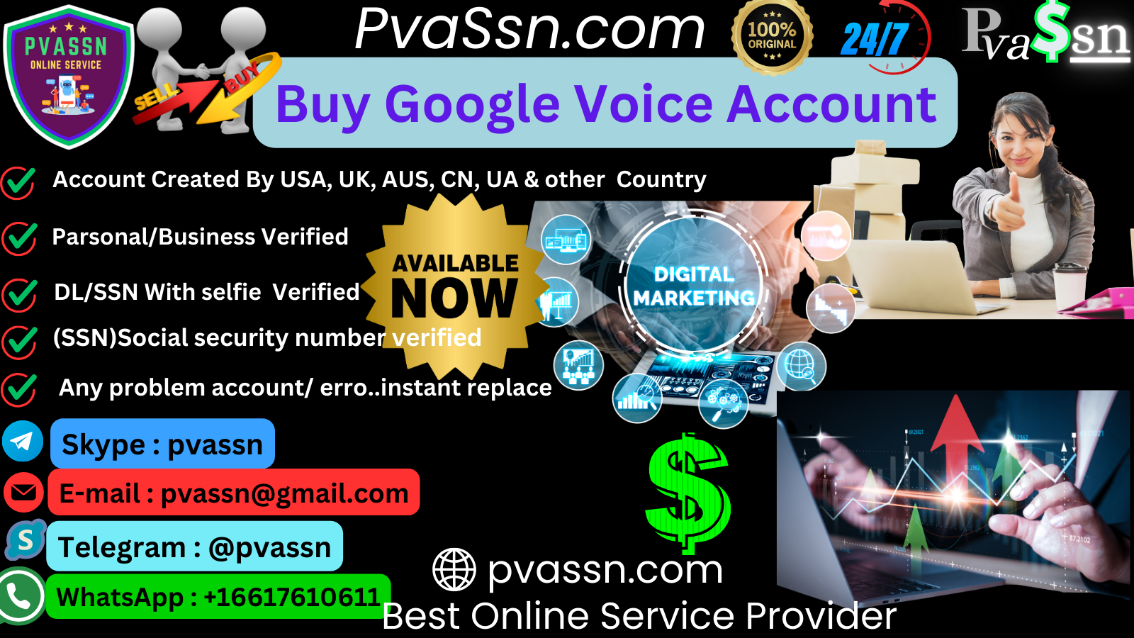 Buy Google Voice Account from pvassn