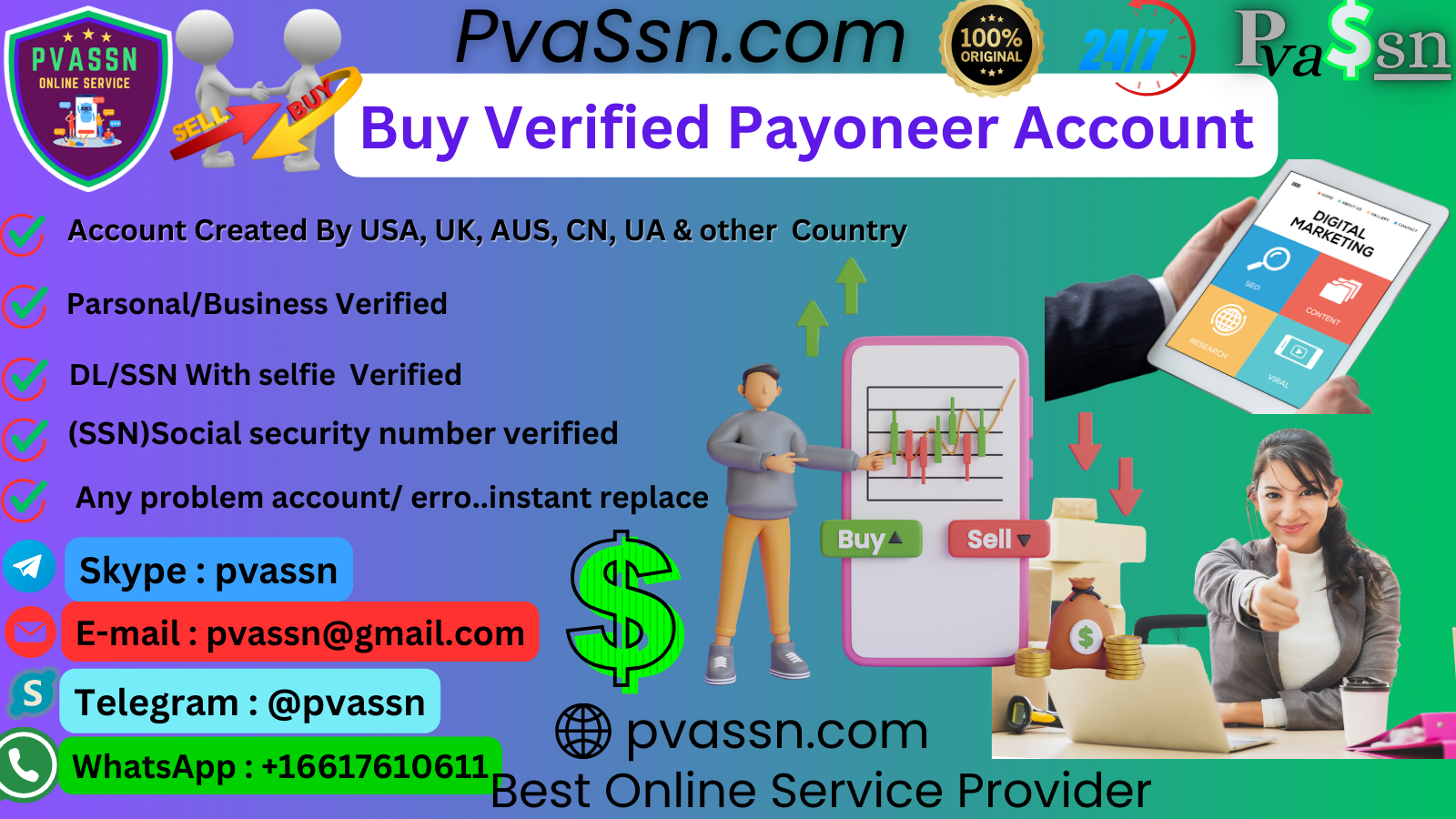 Buy Verified Payoneer Accounts Safely at PVASSN